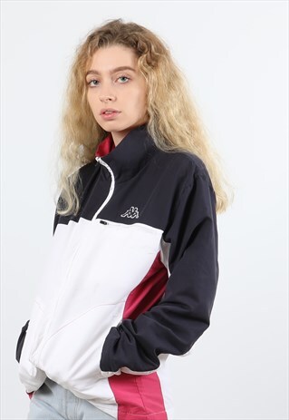 VINTAGE KAPPA SMALL WHITE FESTIVAL TRACK JACKET