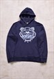 Kenzo Navy Embroidered Hoodie