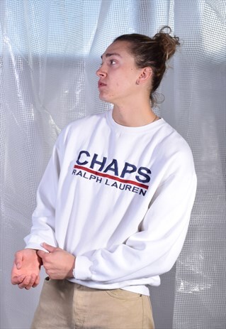 VINTAGE RALPH LAUREN CHAPS WHITE SWEATSHIRT