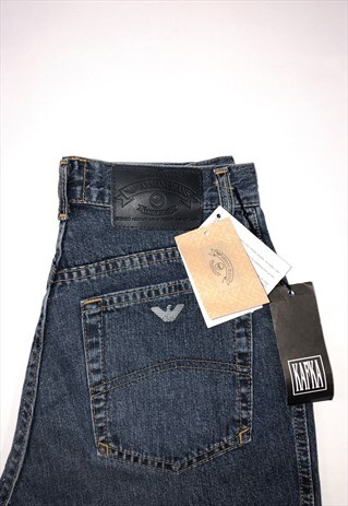 WOMENS NEW VINTAGE ARMANI JEANS BLUE MOM STYLE HIGH WAISTED