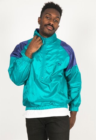 VINTAGE 80'S USA PUMA SHELL SPORT JACKET / S0098
