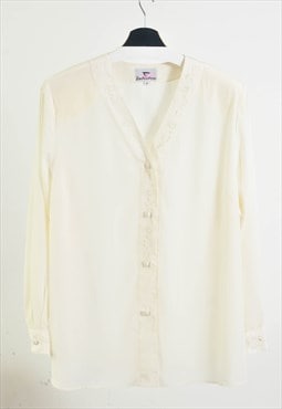 Vintage 80s blouse in white