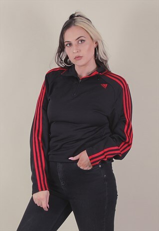 VINTAGE ADIDAS BLACK TRACK JACKET /A4087