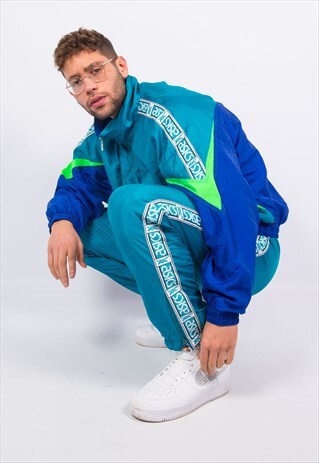 VINTAGE ASICS FULL TRACKSUIT JACKET AND BOTTOMS