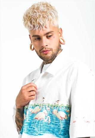 VINTAGE 80S HAWAIIAN SHORT SLEEVE SHIRT/ S6592