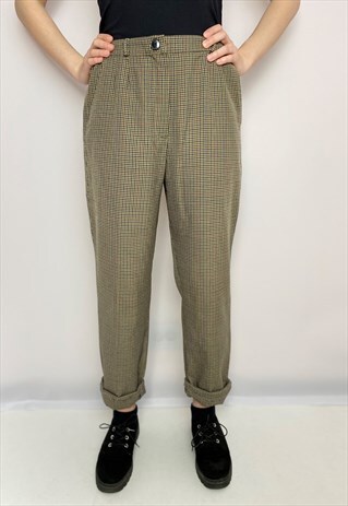 VINTAGE 90S BEIGE COLOURFUL PANTS