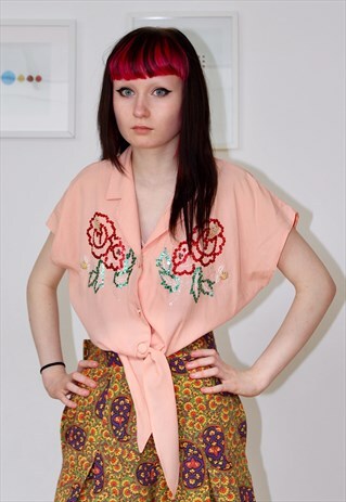60S CROPPED SHIRT WITH GLITTER