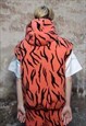 GOTHIC FLEECE GILET HANDMADE SLEEVELESS ZEBRA VEST JACKET