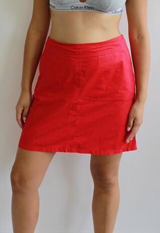 RED MINI MINIMAL SKIRT