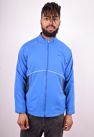 REEBOK MENS VINTAGE TRACKSUIT TOP JACKET XL BLUE 90'S