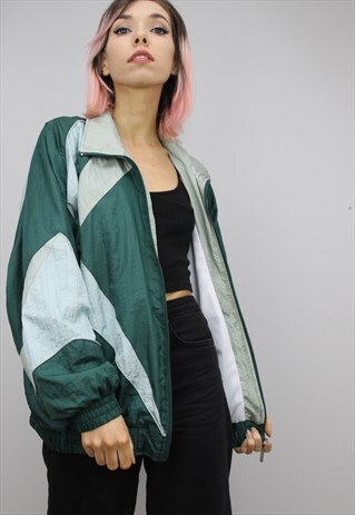 VINTAGE 80S/90S OVERSIZED COLOURFUL SHELL WINDBREAKER JACKET