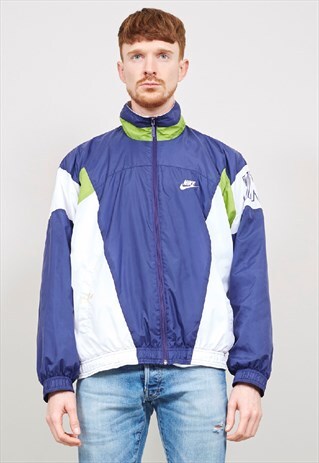 VINTAGE 90'S NIKE PURPLE / LIME SHELL SPORTS JACKET