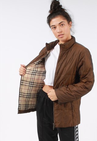 90S BURBERRY PADDED NOVA PRINT LINED JACKET