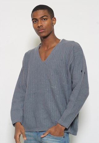 VINTAGE STONE ISLAND V-NECK JUMPER