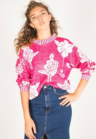 VINTAGE 80S CASUAL KNIT JUMPER / R02750