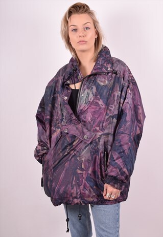 WOMENS VINTAGE PULLOVER JACKET XL MULTI 90S