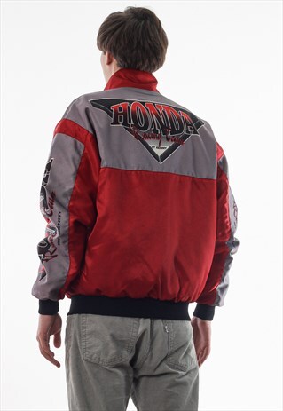 VINTAGE HONDA KENNY SATIN COAT 90S RED GREY