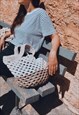 INGRID GRANDE BEACH BAG BLUE AND BEIGE