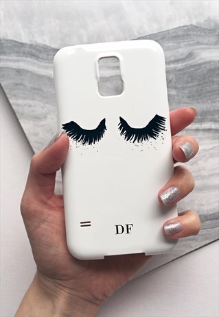 UPPER EAST EYELASH MONOGRAM PHONE CASE - BLACK INITIALS