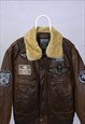 AVIREX VINTAGE AVIATOR HEAVY LEATHER JACKET M L TOMCAT USA
