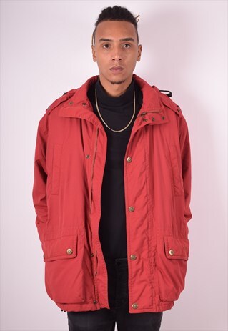 ELLESSE MENS VINTAGE JACKET MEDIUM RED 90S