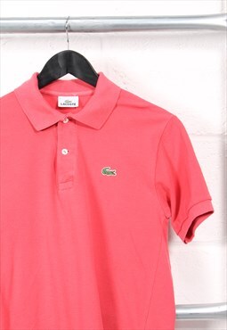 Vintage Lacoste Polo Shirt in Pink Short Sleeve Tee XS