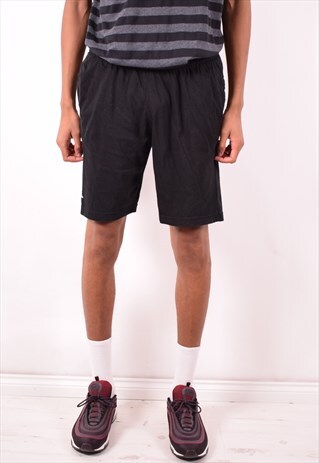 KAPPA MENS VINTAGE SHORTS LARGE BLACK 90S