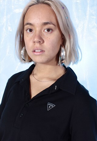 VINTAGE GUESS BLACK POLO TEE