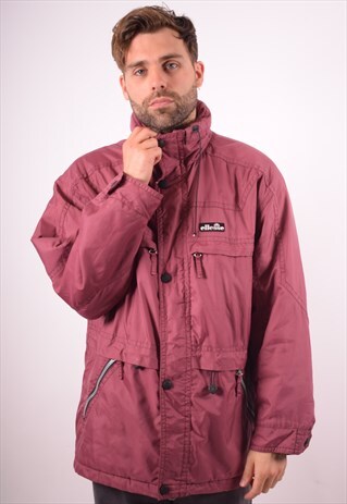 ELLESSE MENS VINTAGE JACKET MEDIUM MAROON 90S