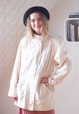 Light beige cream lightweight jacket raincoat