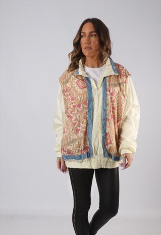 SHELL BOMBER JACKET PATTERNED OVERSIZED PRINT UK 16 (HKCA)