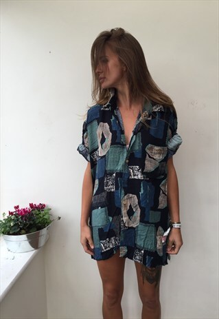 CRAZY PATTERN OVERSIZED RETRO VINTAGE UNISEX FESTIVAL SHIRT
