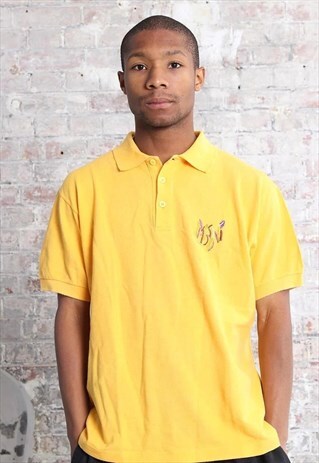 VINTAGE MISSONI LOGO POLO SHIRT YELLOW