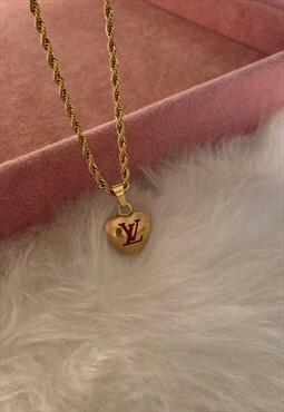 Authentic Louis Vuitton Heart Pendant -Reworked  Necklace