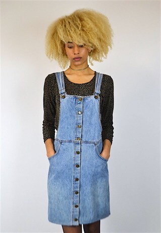 VINTAGE 90'S DENIM DUNGAREE DRESS