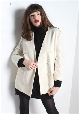 Vintage 80s Blazer Jacket Cream