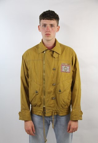 VINTAGE AIRBORNE FLYERS TAN BOMBER JACKET