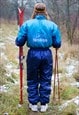 Vintage 90s Air Snow Fun Iridescent Winter Ski Suit in Blue 