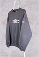 VINTAGE UMBRO GREY SWEATSHIRT 90S SPELL OUT EMBROIDERED XL