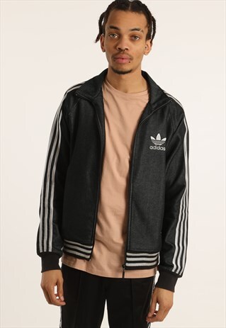VINTAGE ADIDAS EMBROIDERED LOGO DENIM JACKET