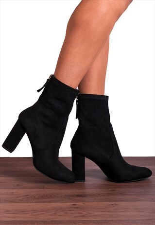 black suede sock ankle boots