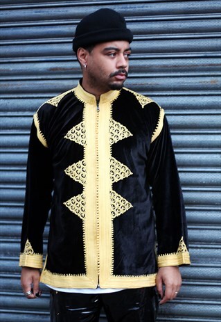 VINTAGE VELVET JACKET WITH GOLD EMBROIDERY