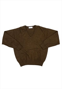 Vintage 80s Burberry Vneck Knit Jumper