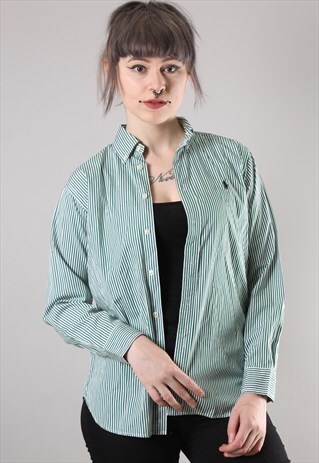 VINTAGE POLO RALPH LAUREN STRIPED SHIRT LARGE