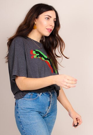 VINTAGE 90S GREY OVERSIZED PUMA T-SHIRT