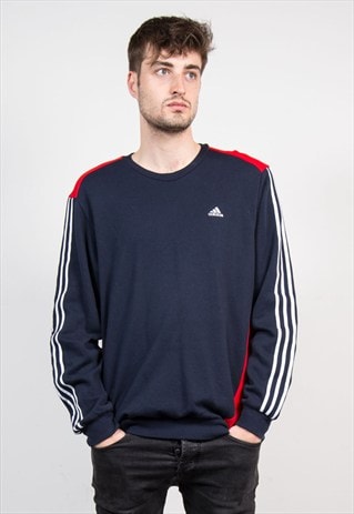 ADIDAS STRIPED SPORTS SWEATSHIRT