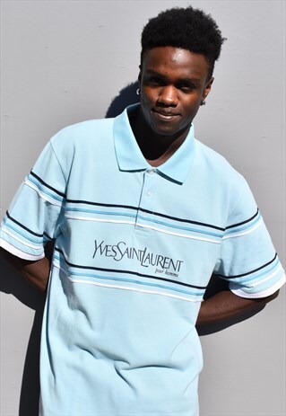 RARE VINTAGE 90S YSL STRIPE POLO TOP