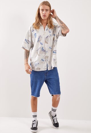 VINTAGE PATTERNED FESTIVAL SHORT SLEEVE SHIRT