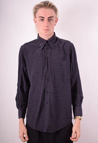 VERSACE MENS VINTAGE SHIRT MEDIUM GREY 90S