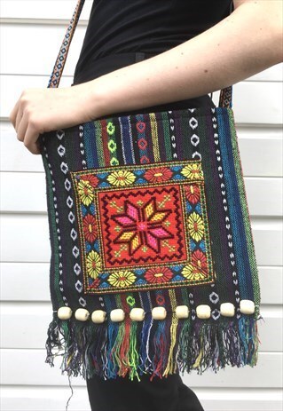 UNISEX FESTIVAL BOHO BAG AZTEC COLOURFUL PATTERNED MESSENGER